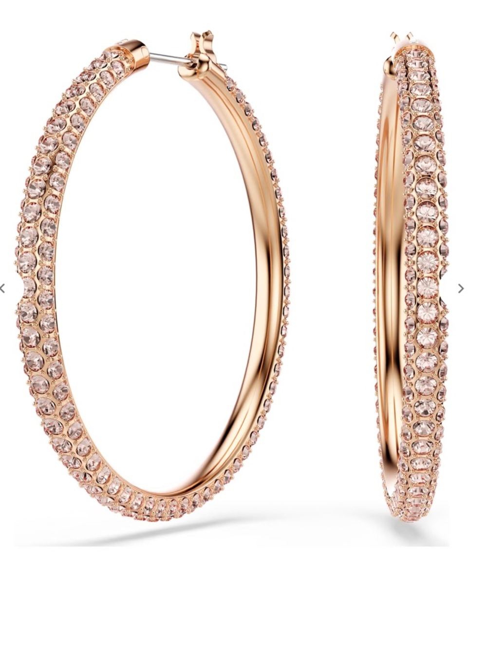 Swarovski Dexter Rose Gold Pavé Hoop Earrings with Crystals